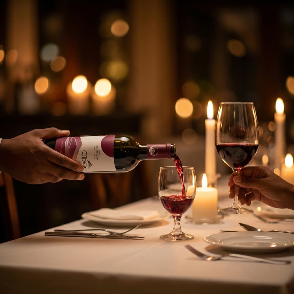 Citrexx Pinot Noir in an elegant dinner setting